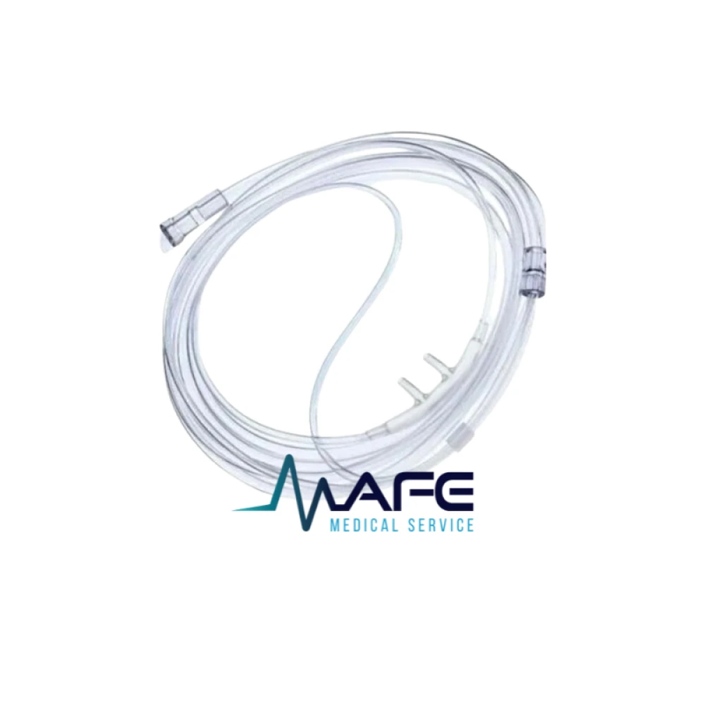 Cánula nasal Salter Labs con tubo de suministro de 15.2 metros, color transparente y puntas nasales suaves