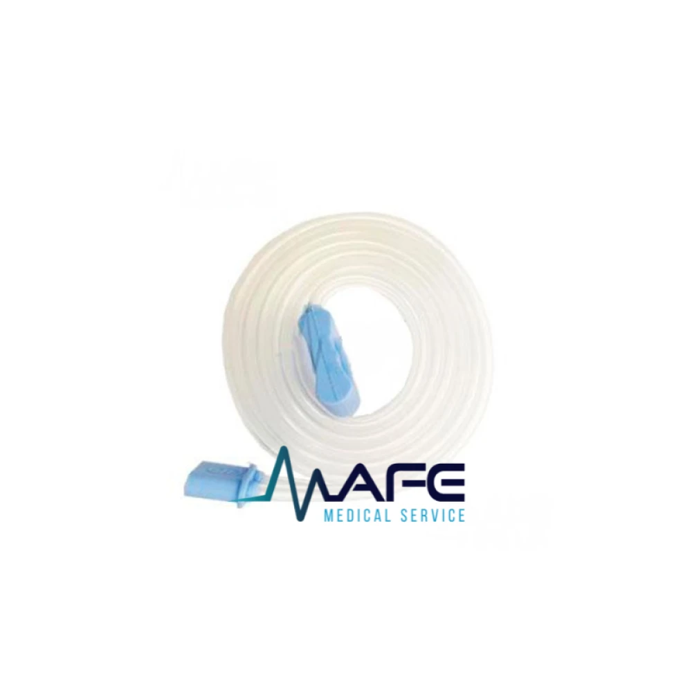 Manguera de doble silicona de color transparente con conectores, diseñada para el sensor de flujo de ventiladores Magnamed.