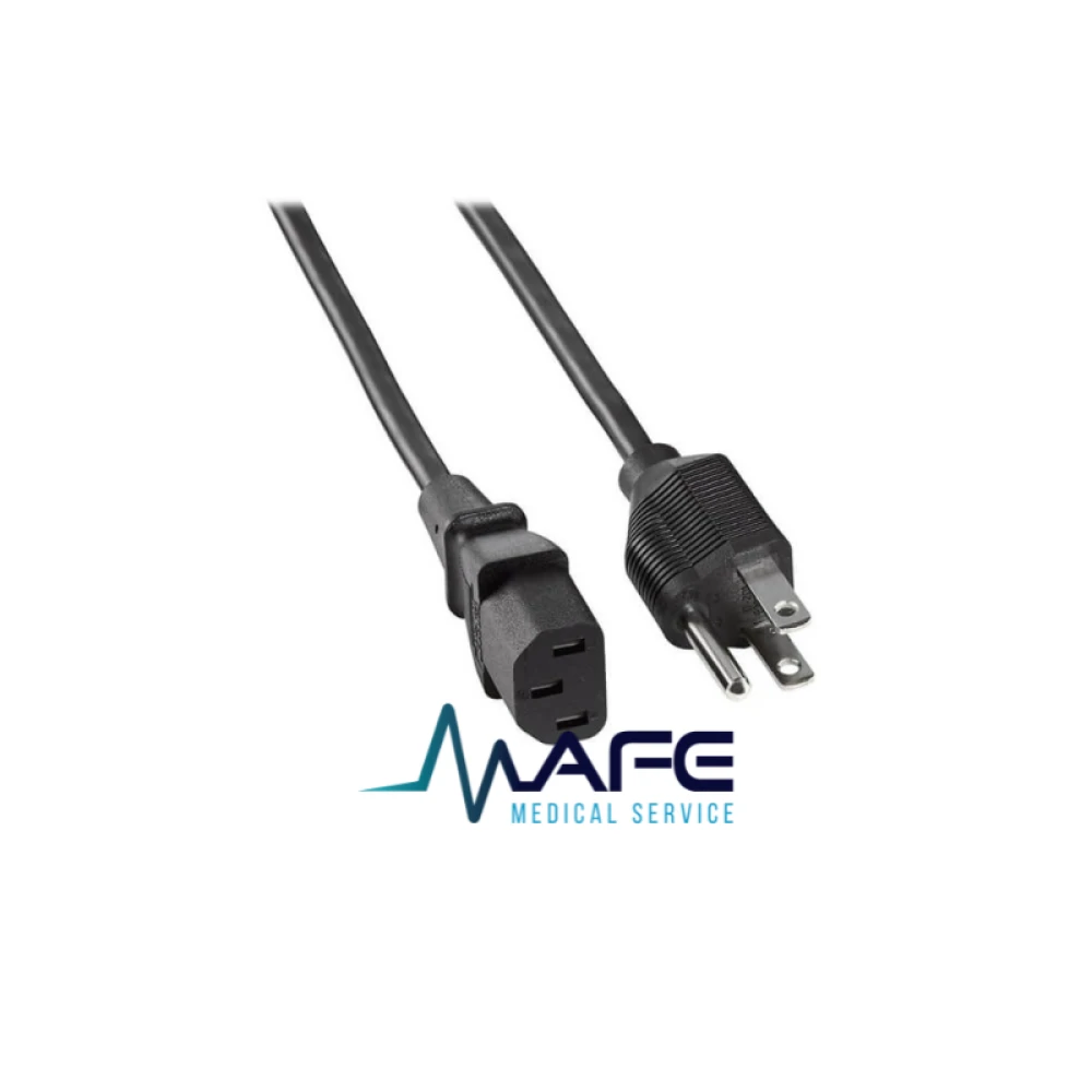 Cable de alimentación eléctrica, calibre 18 AWG, de color negro, con enchufe de tres clavijas.