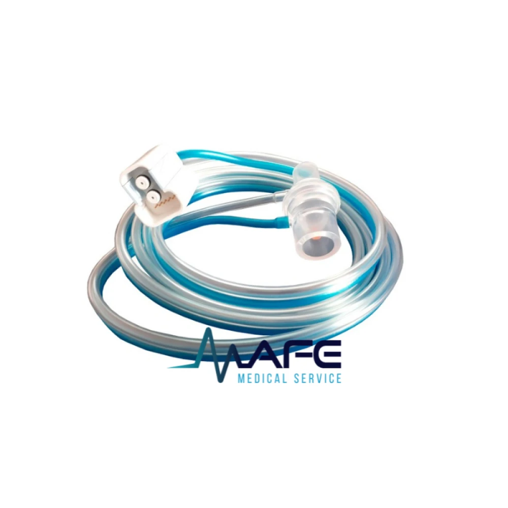 Sensor de flujo pediátrico y adulto para ventilador Newport HT70, con cable de conexión y cuerpo en forma de T.