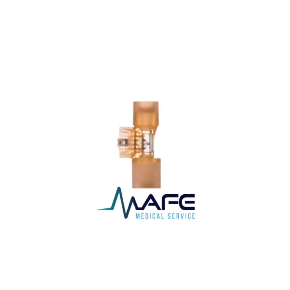 Sensor de flujo neonatal Drager, con un cuerpo translúcido y transparente con un conector, diseñado para ventiladores Evita y Babylog.